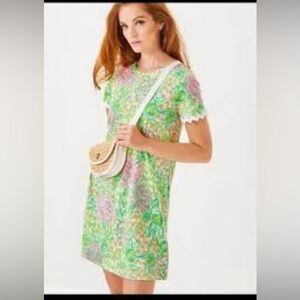 NWT Lilly Pulitzer Cody Short Sleeve Dress Fauna Green Lime Feeling Good Size XL
